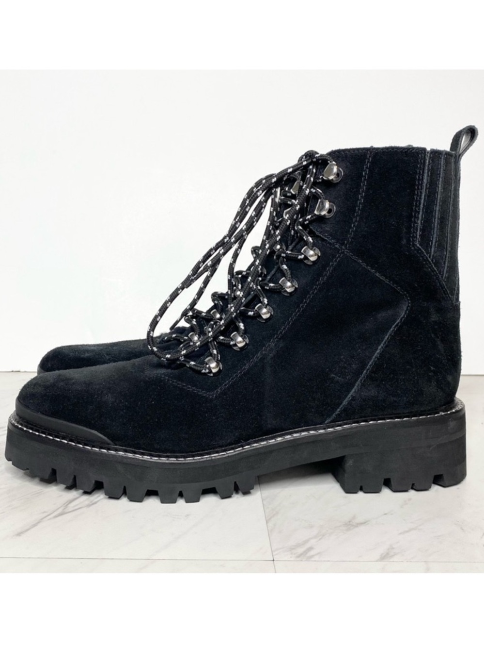 Marc Fisher Izzie Black Suede Lug Sole Boot 9 1/2 M